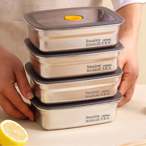 Recipiente Hermético de Acero Inoxidable 316 Premium – Sellado al Vacío, Antibacteriano y Seguro