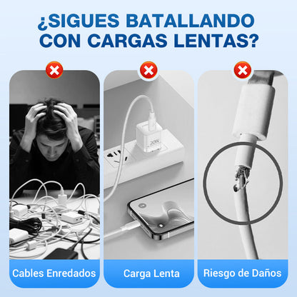 ⏳Especial por tiempo limitado⏰Adaptador de carga rápida con cable y conector tipo C retráctil